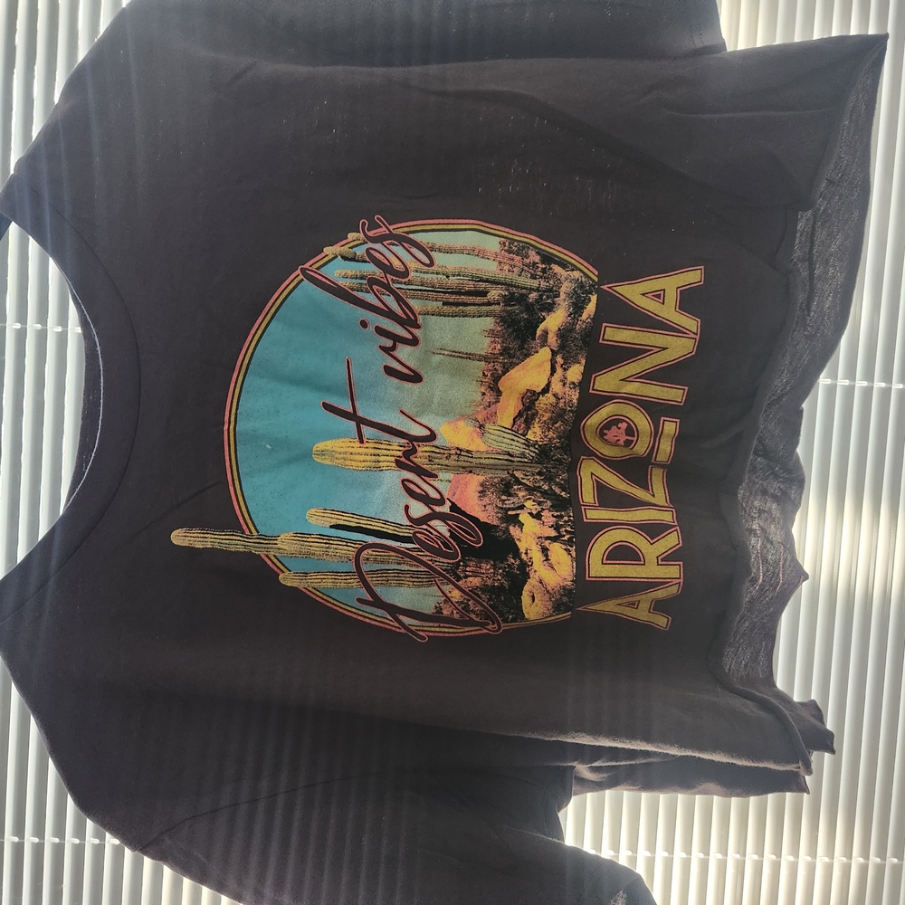 Black and Blue Crop Top with Nirvana Graphic